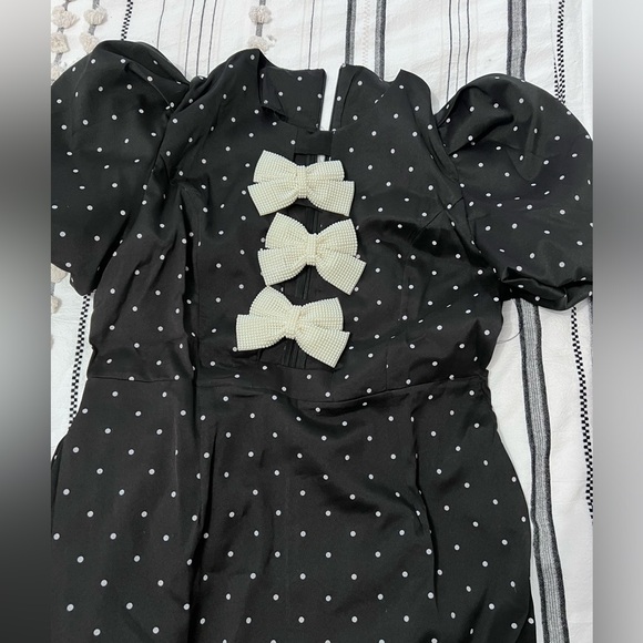 Women Hollow Out Bow Dress - Picture 4 of 4